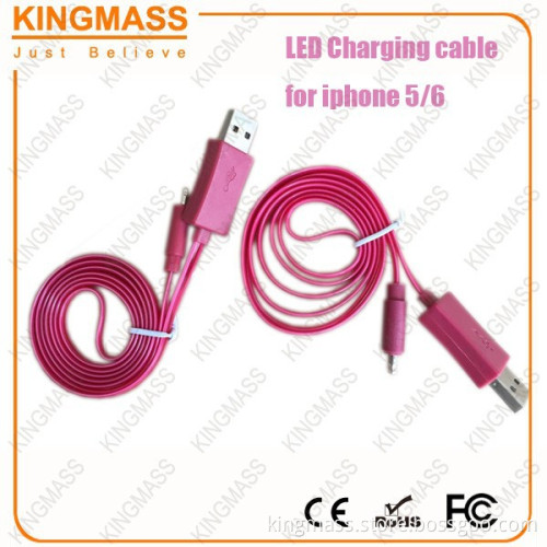 2015 Hot Sell Luminous LED Glow Charging light Cable for iphone5 5s
